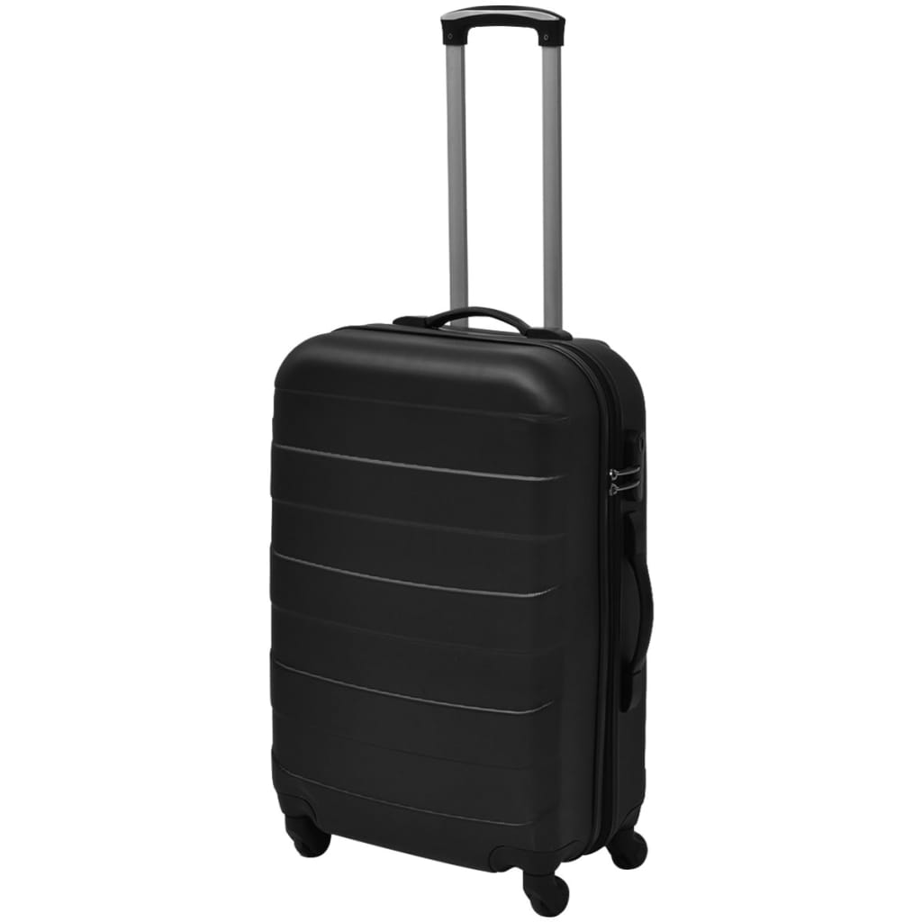 Trodijelni set čvrstih kovčega s kotačima crni 45,5/55/66 cm