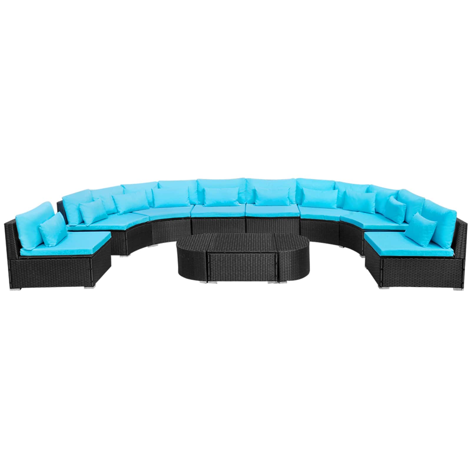 Kružni set sofe 11 pcs Plava poliratan