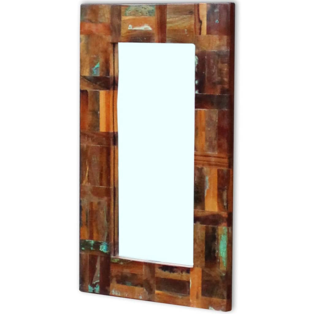 Ogledalo od masivnog obnovljenog drva 80 x 50 cm