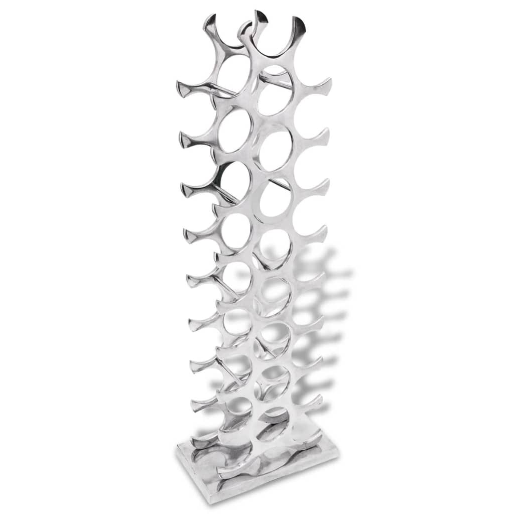 Stalak za Vinske Boce Aluminijski boja srebra 27 boca