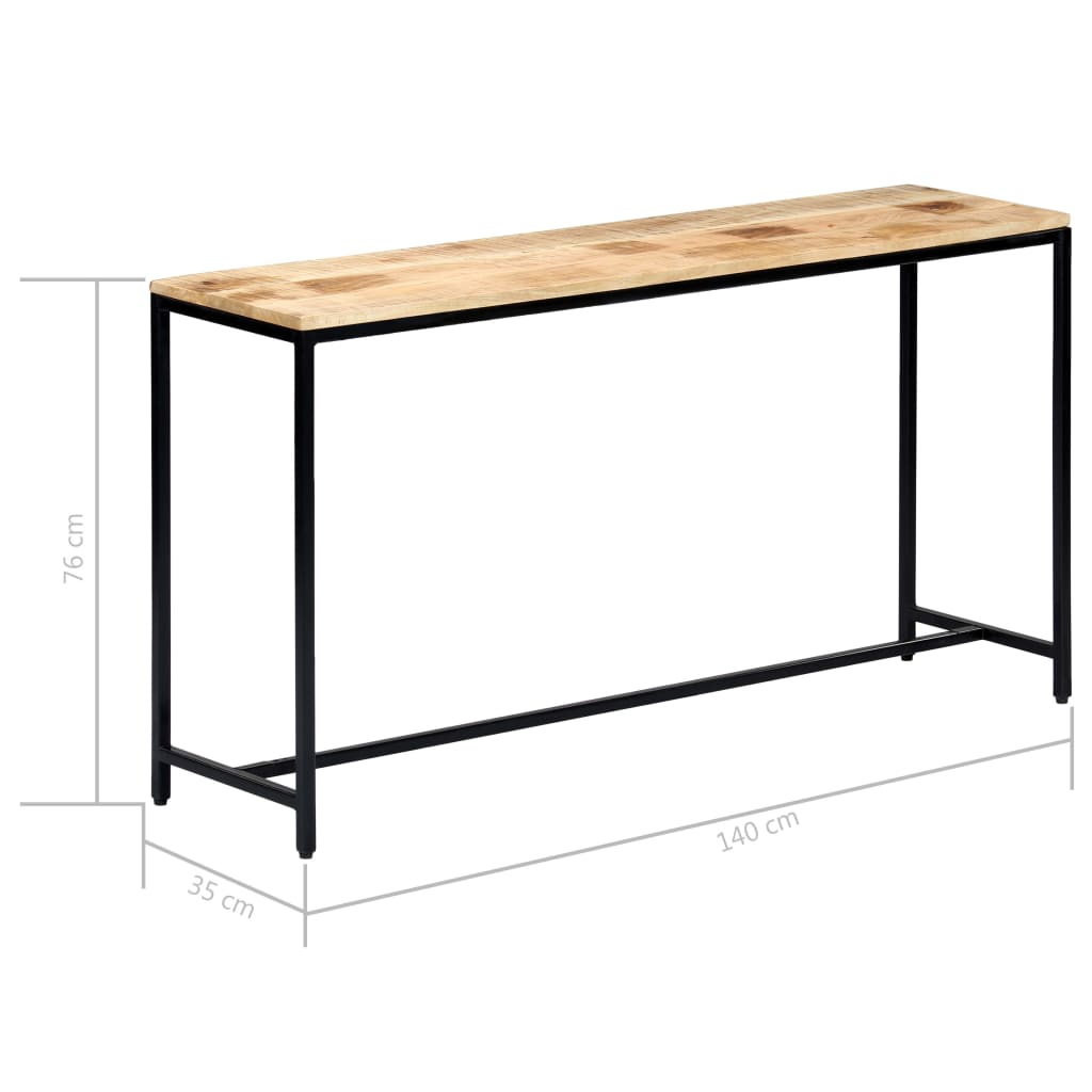 Konzolni stol od grubog masivnog drva manga 140 x 35 x 76 cm