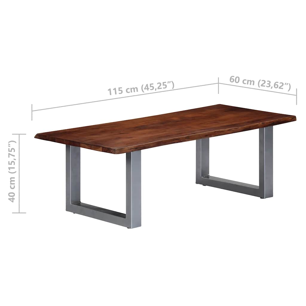 Stolić za kavu sa živim rubovima 115x60x40 cm od drva bagrema