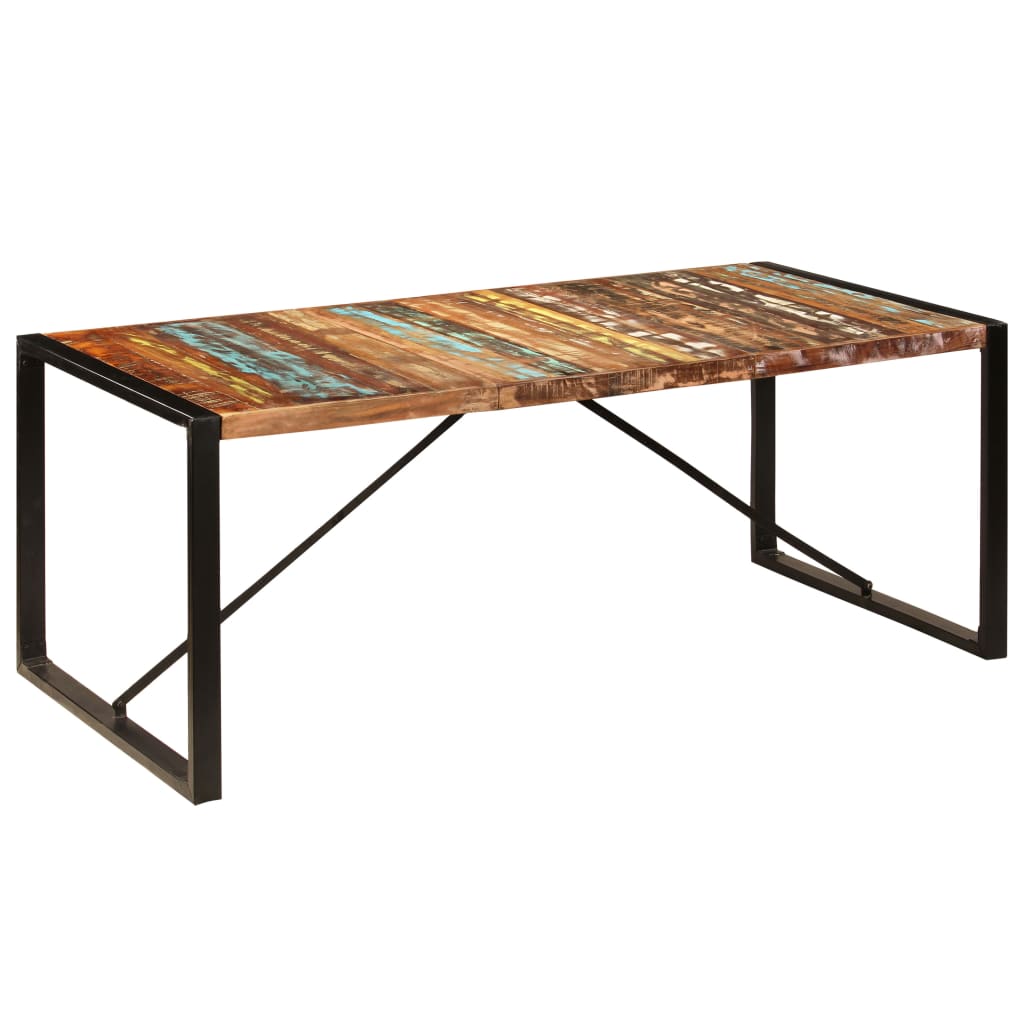Blagovaonski stol od masivnog obnovljenog drva 200x100x75 cm