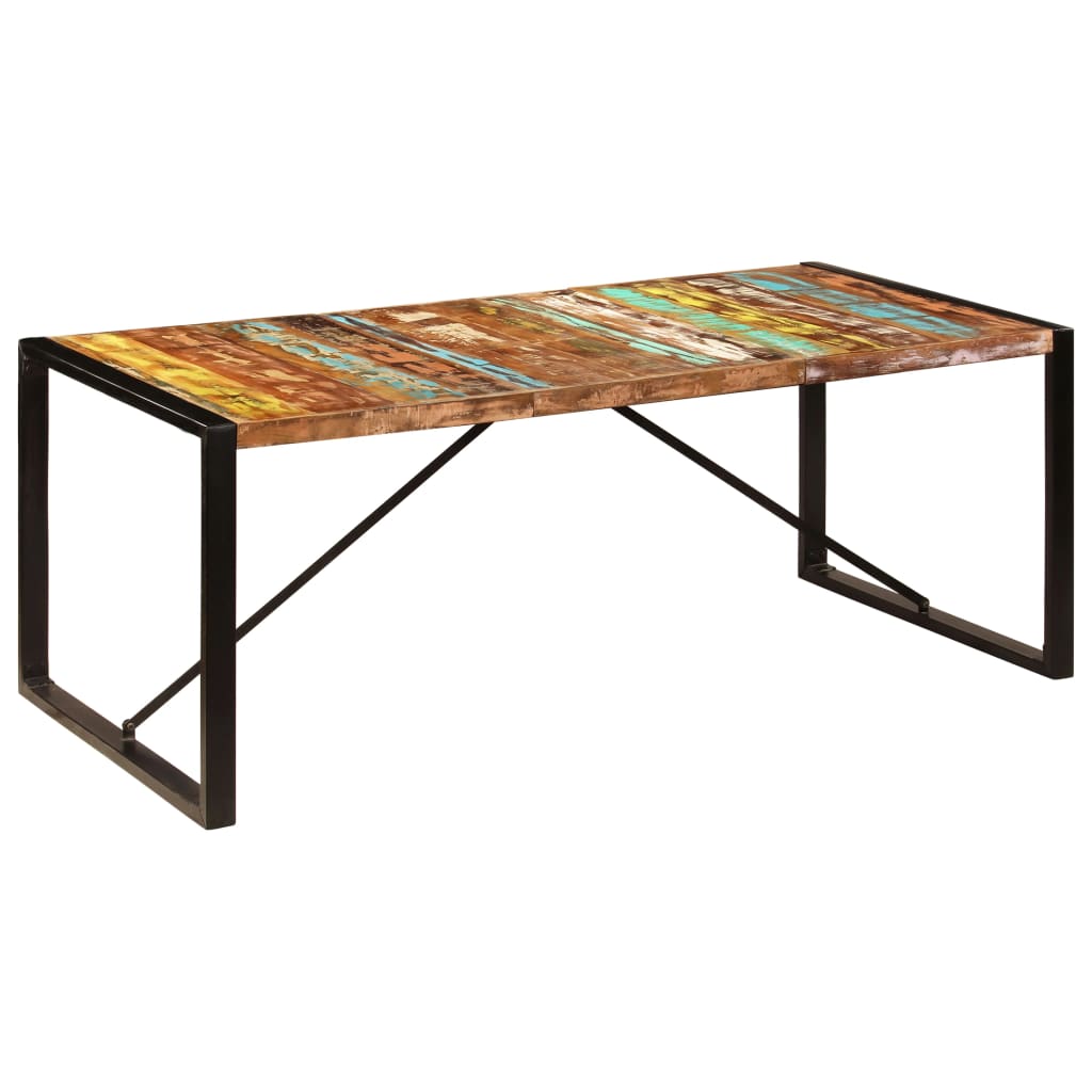 Blagovaonski stol od masivnog obnovljenog drva 200x100x75 cm