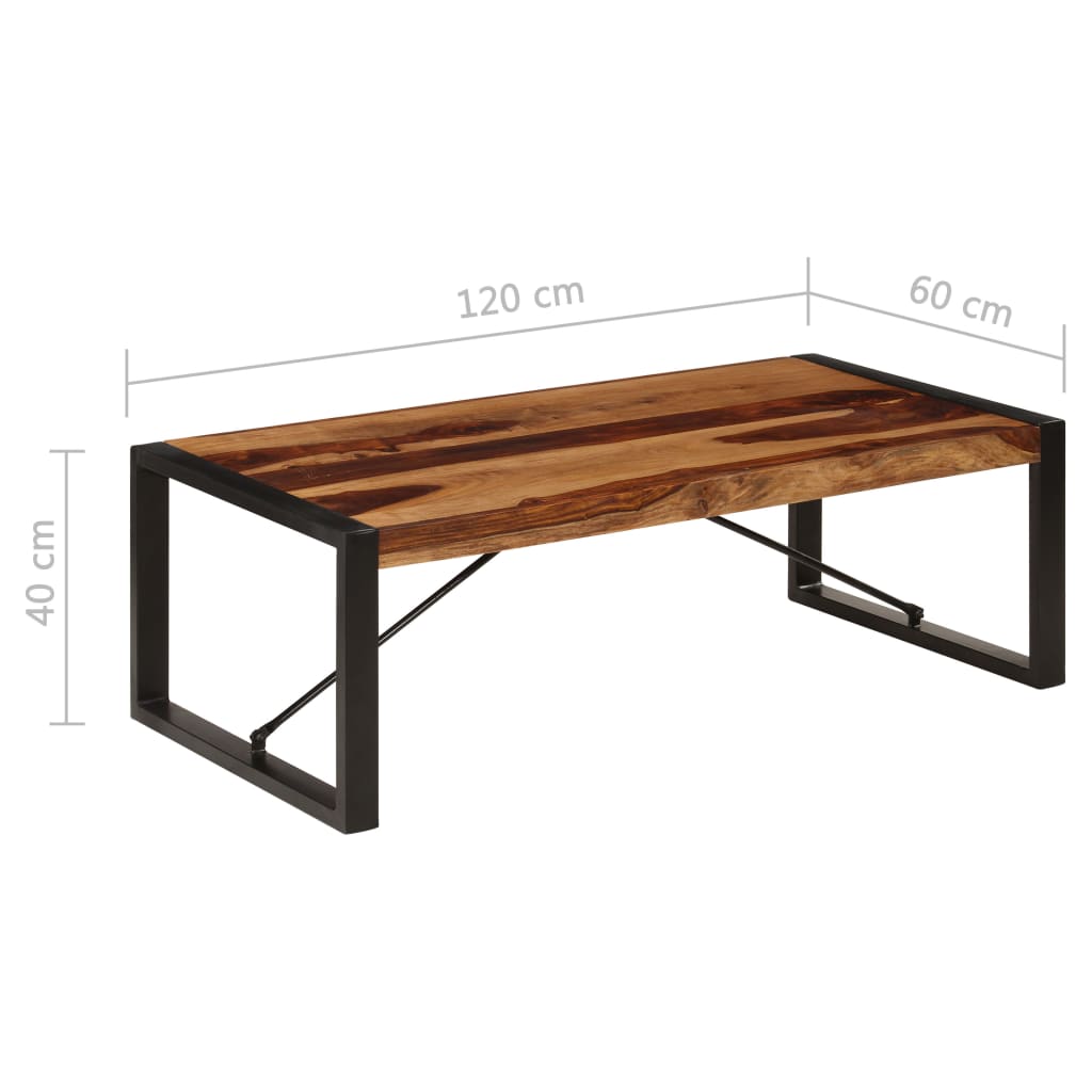 Stolić za kavu od masivnog drva akacije 120 x 60 x 40 cm