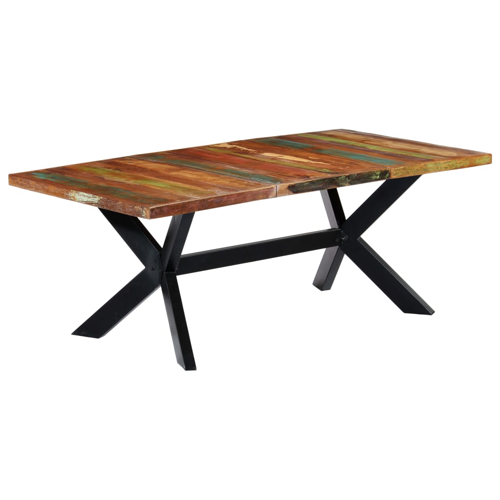 Blagovaonski stol od masivnog obnovljenog drva 200x100x75 cm