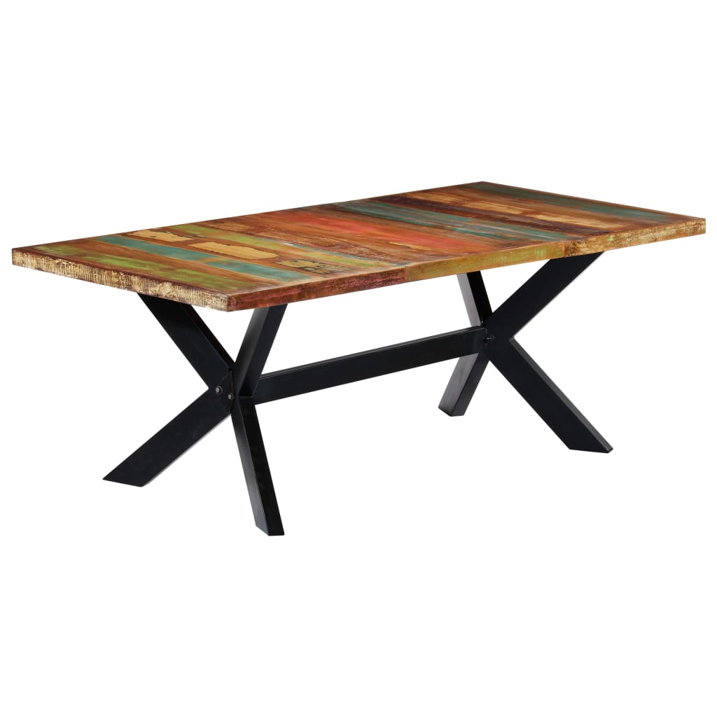 Blagovaonski stol od masivnog obnovljenog drva 200x100x75 cm