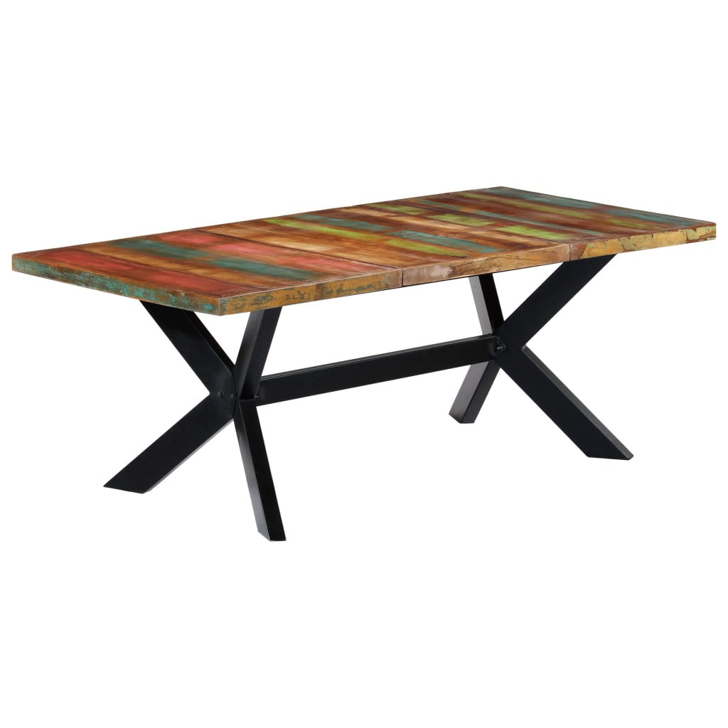 Blagovaonski stol od masivnog obnovljenog drva 200x100x75 cm
