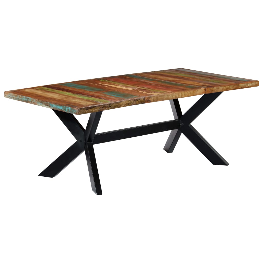 Blagovaonski stol od masivnog obnovljenog drva 200x100x75 cm