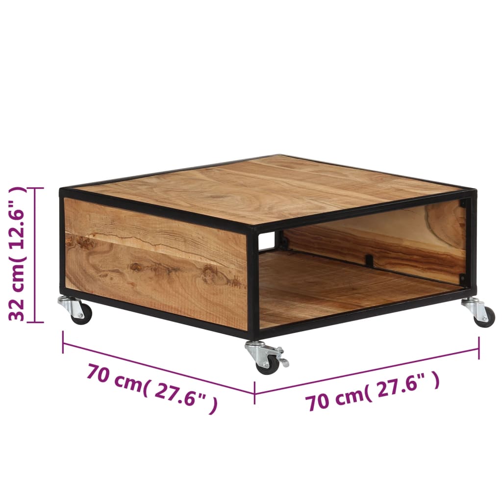 Stolić za kavu 70 x 70 x 32 cm od masivnog bagremovog drva