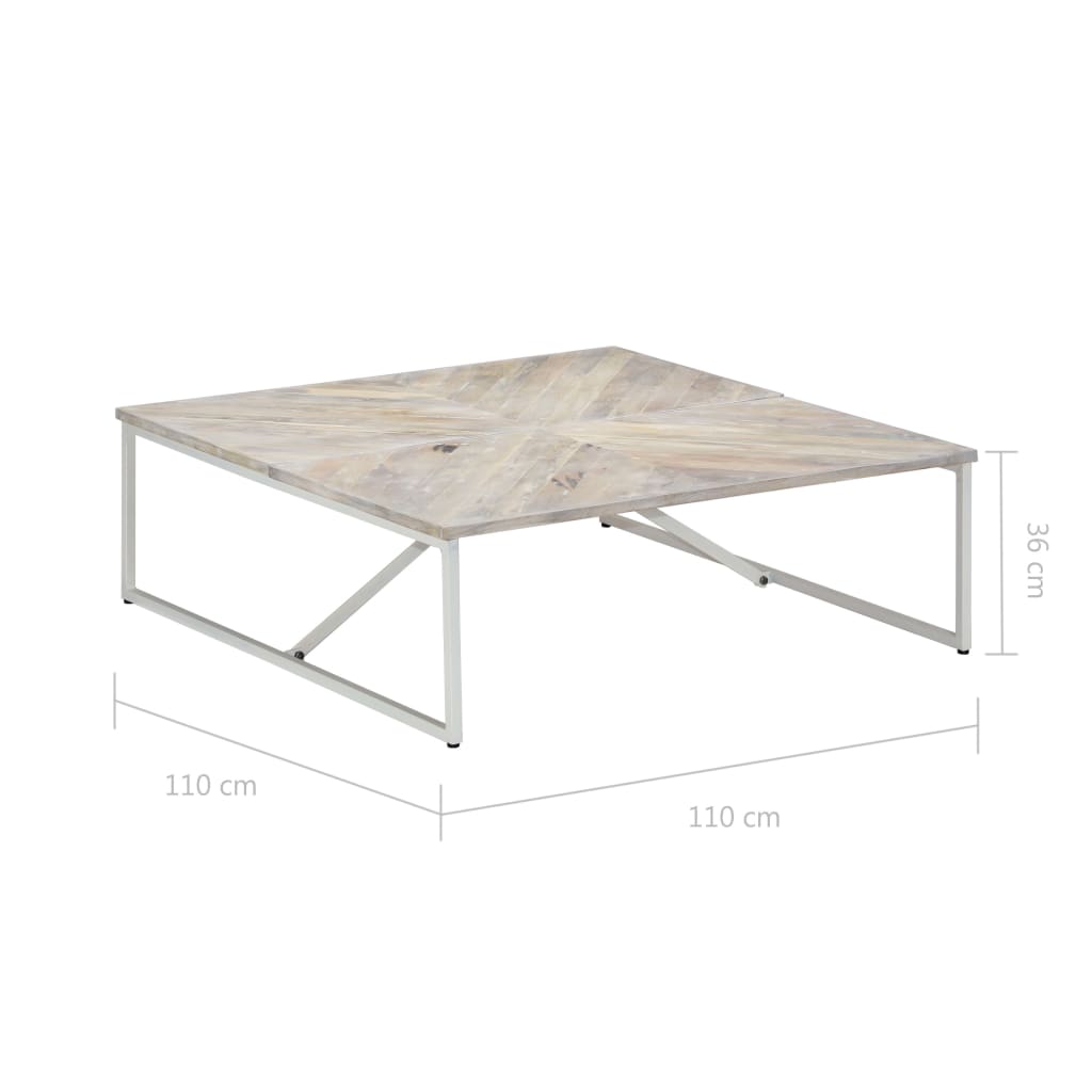 Stolić za kavu od masivnog drva manga 110 x 110 x 36 cm
