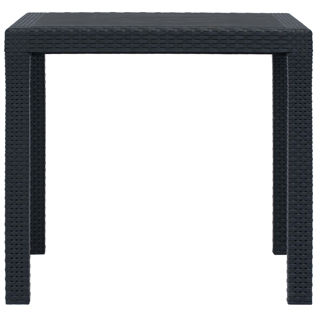 Vrtni stol antracit 79 x 79 x 72 cm plastika s izgledom ratana