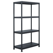 Stalak za pohranu crni 100 kg 60 x 30 x 138 cm plastični