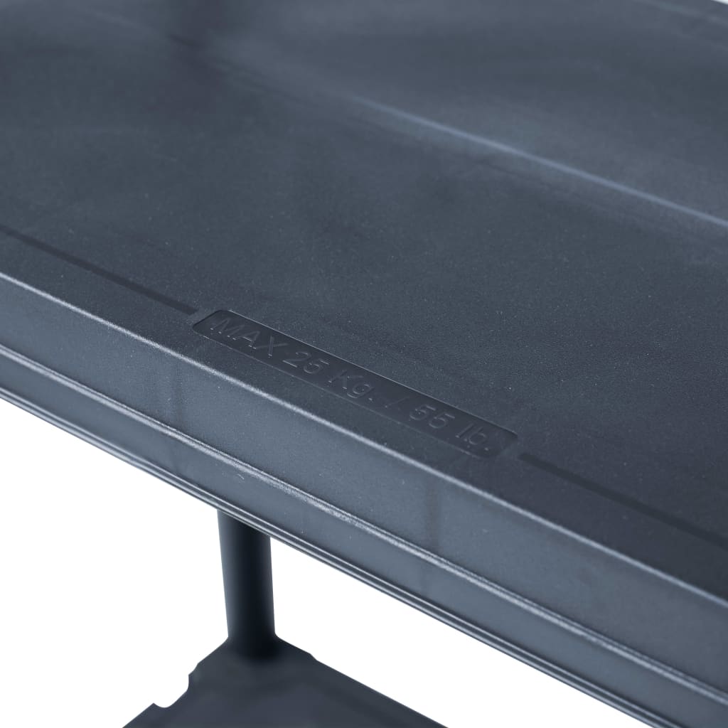 Stalak za pohranu crni 100 kg 60 x 30 x 138 cm plastični