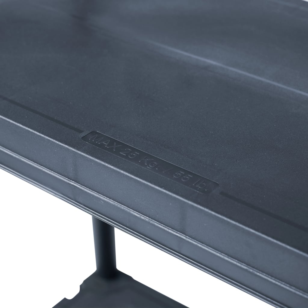 Stalak za pohranu crni 125 kg 60 x 30 x 180 cm plastični