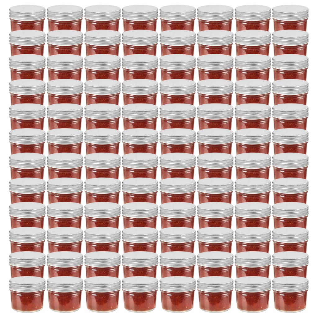 Staklenke za džem sa srebrnim poklopcima 96 kom 110 ml