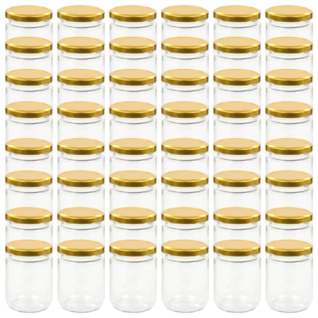 Staklenke za džem sa zlatnim poklopcima 48 kom 230 ml