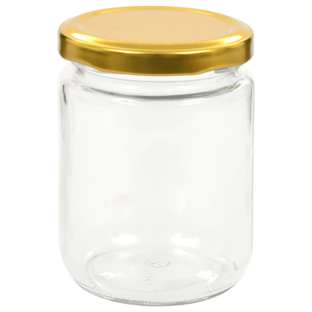 Staklenke za džem sa zlatnim poklopcima 48 kom 230 ml