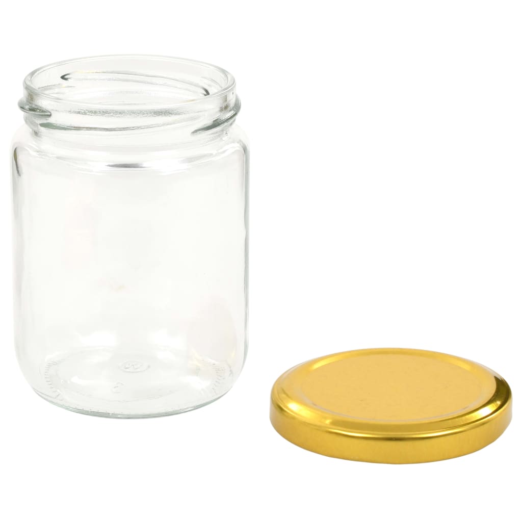 Staklenke za džem sa zlatnim poklopcima 48 kom 230 ml