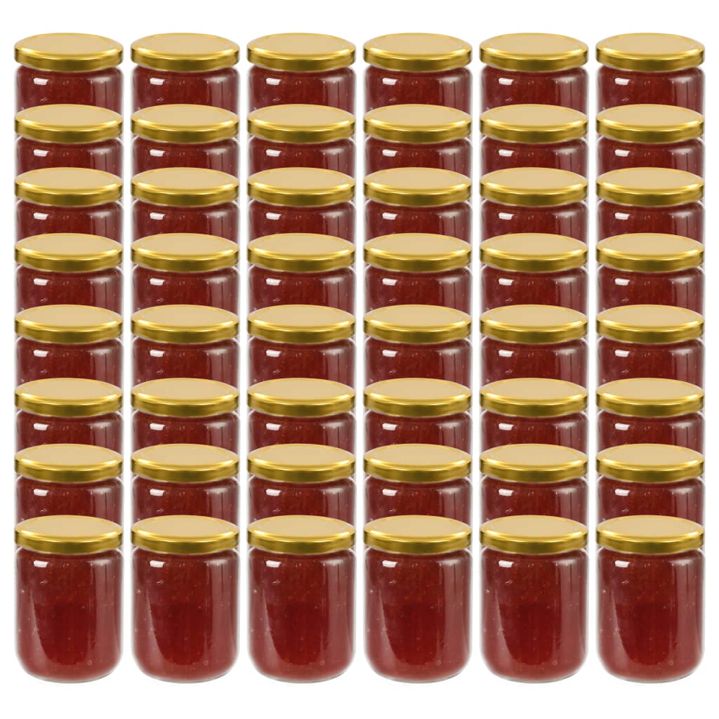 Staklenke za džem sa zlatnim poklopcima 48 kom 230 ml