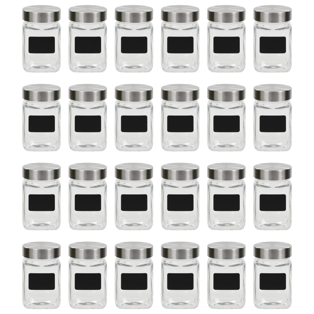 Staklenke za pohranu s naljepnicom 24 kom 300 ml