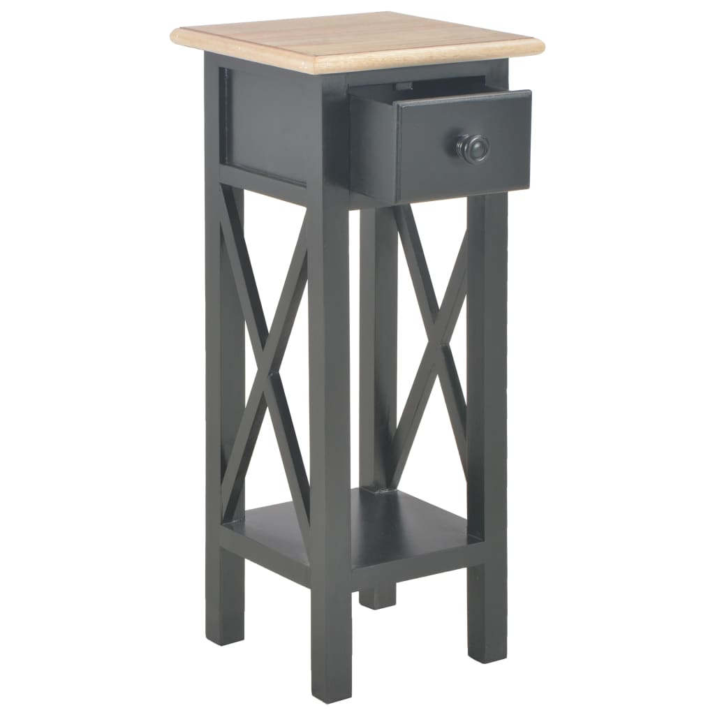 Bočni stolić crni 27 x 27 x 65,5 cm drveni