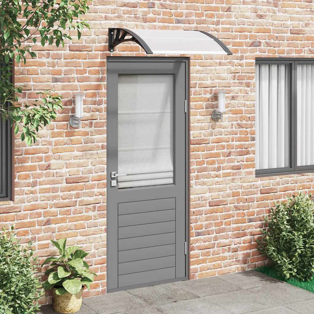 Nadstrešnica za vrata crna i prozirna 200 x 75 cm PC
