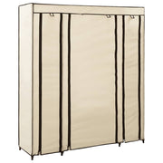 Ormar od tkanine s odjeljcima i šipkama krem 150 x 45 x 176 cm