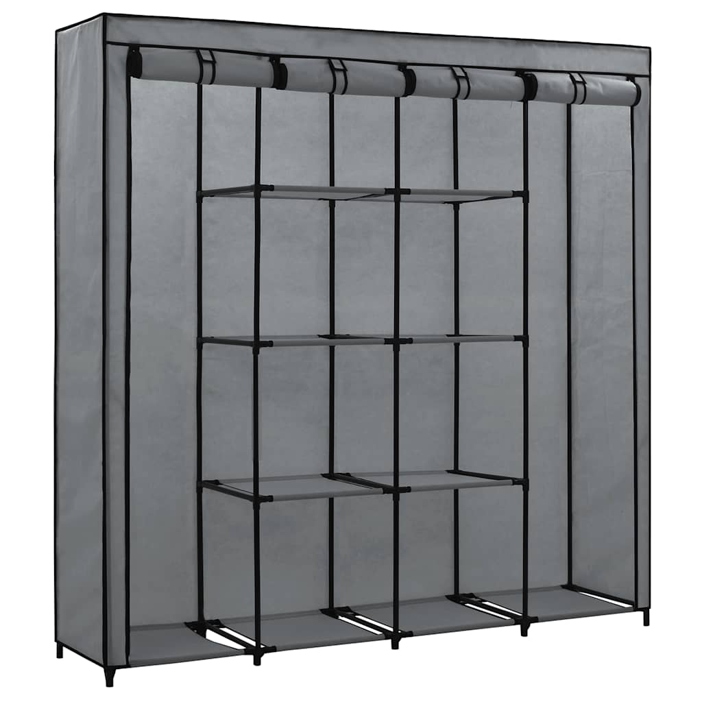 Ormar s 4 odjeljka sivi 175 x 45 x 170 cm