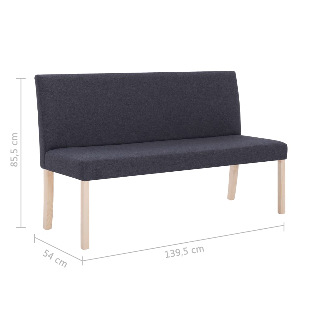 Klupa od poliestera 139,5 cm tamnosiva