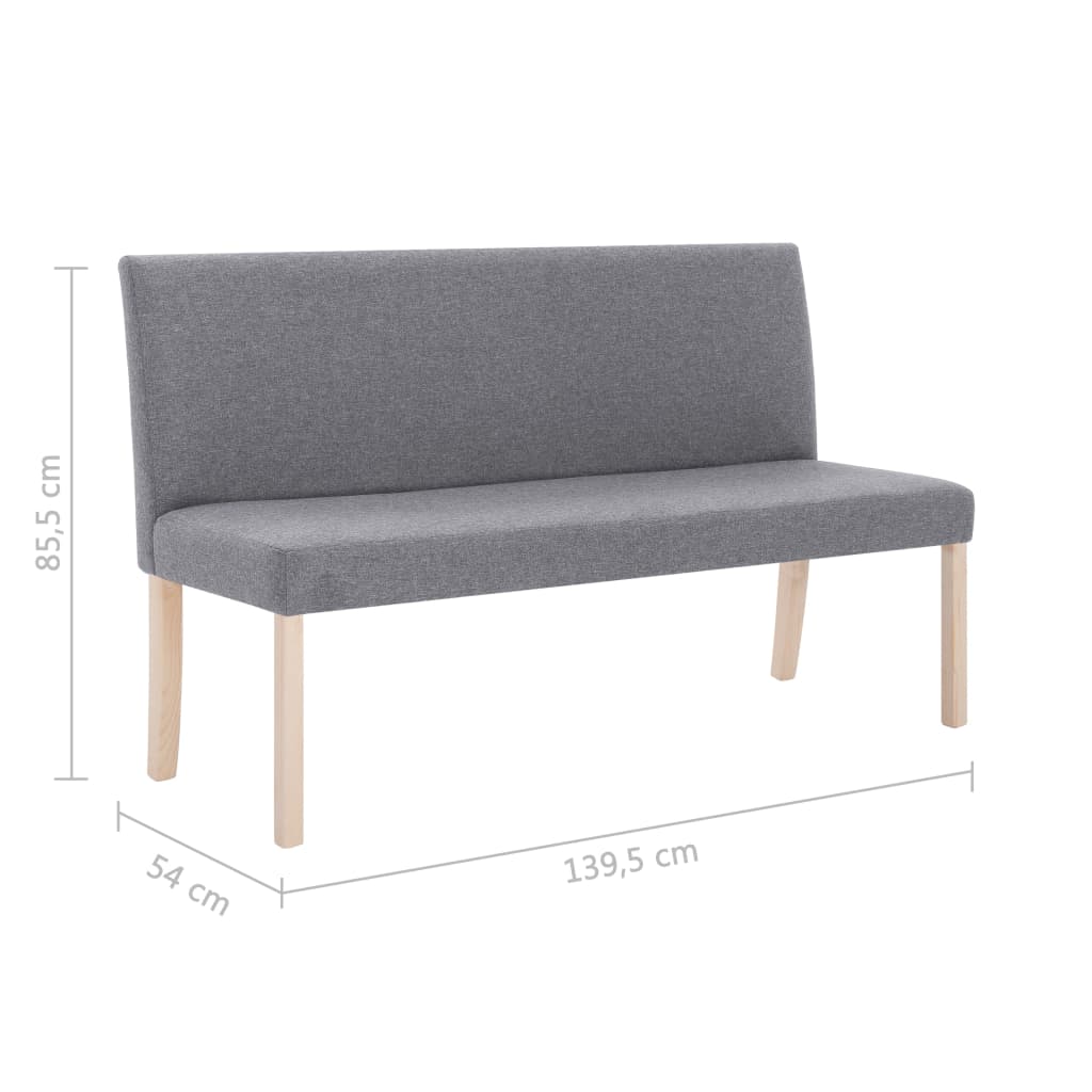 Klupa od poliestera 139,5 cm svjetlosiva