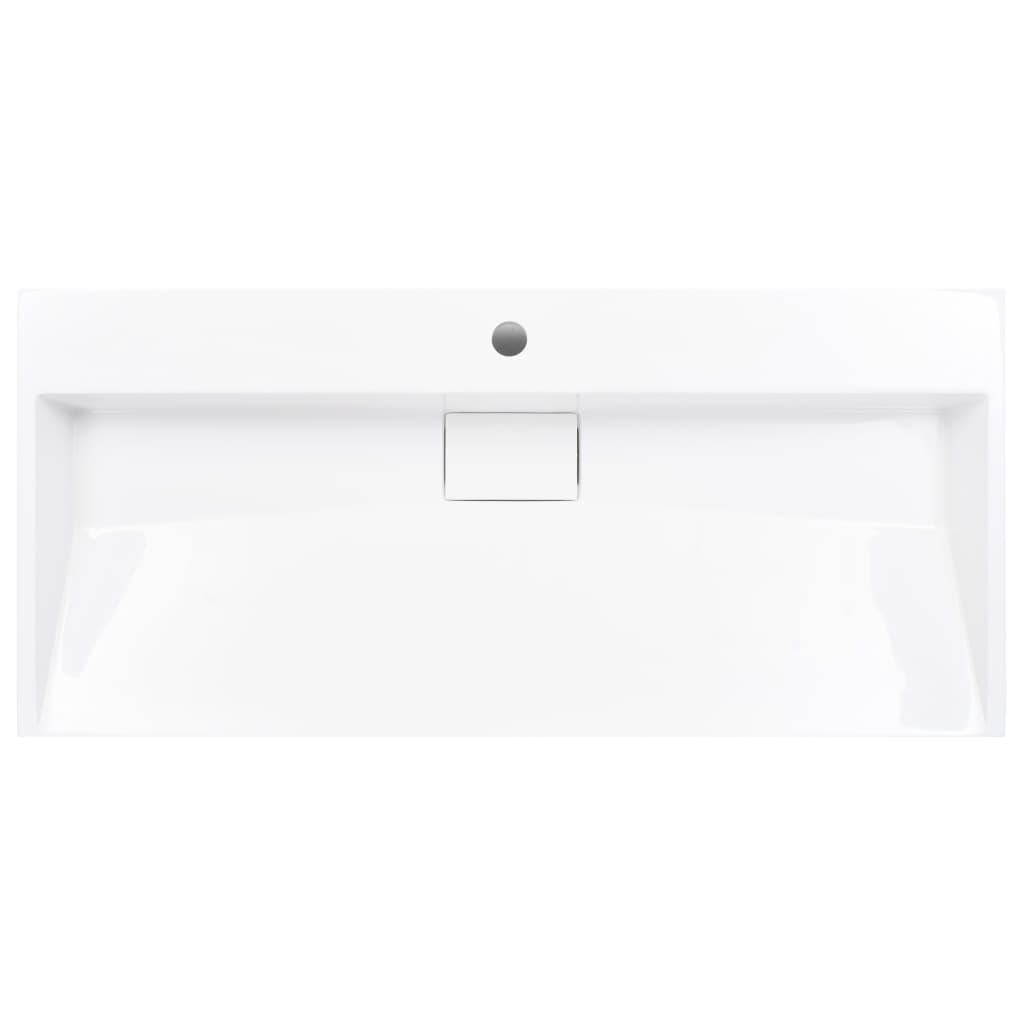 Umivaonik od lijevanih minerala/mramora 100 x 46 x 11 cm bijeli