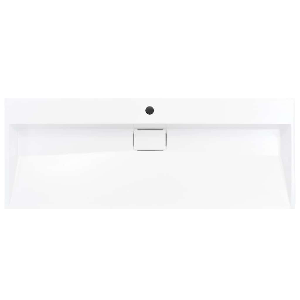 Umivaonik od lijevanih minerala/mramora 120 x 46 x 11 cm bijeli