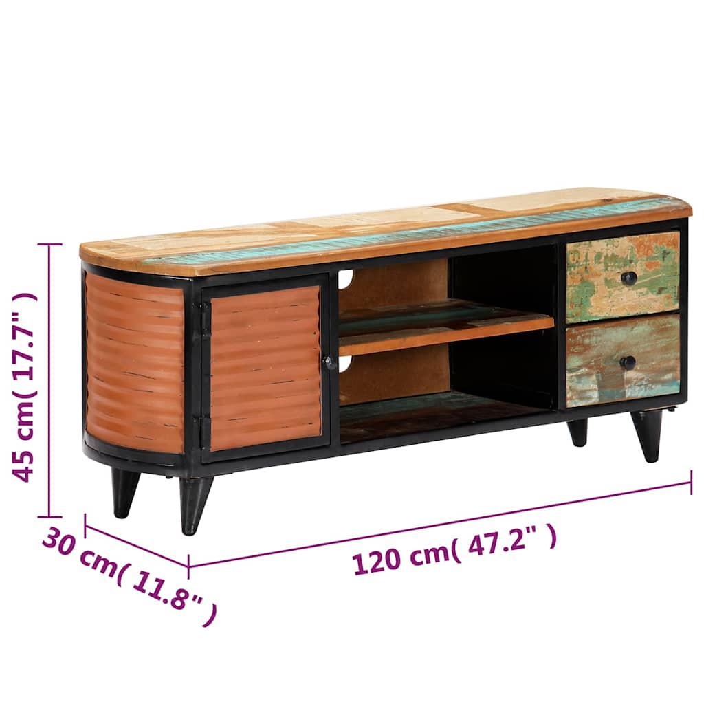 TV ormarić 120 x 30 x 45 cm od masivnog obnovljenog drva