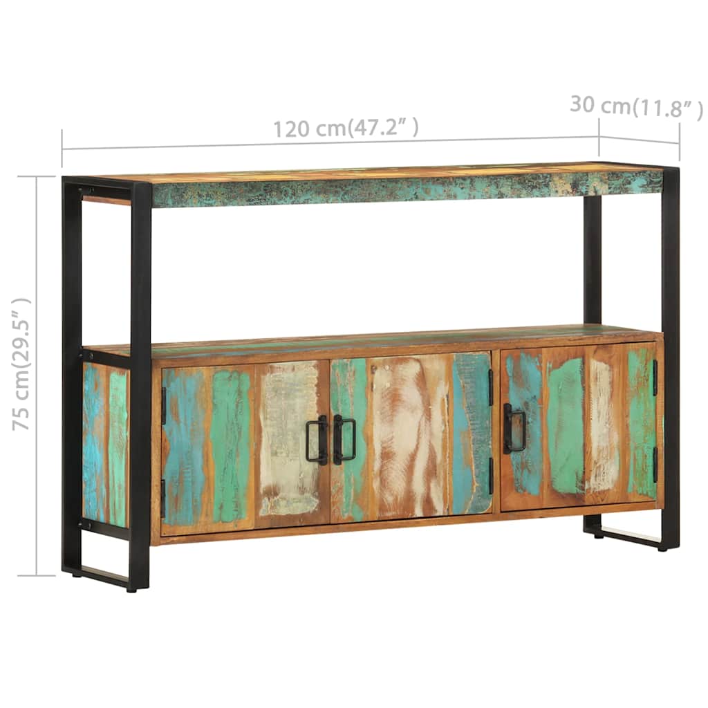 Komoda od masivnog obnovljenog drva 120 x 30 x 75 cm