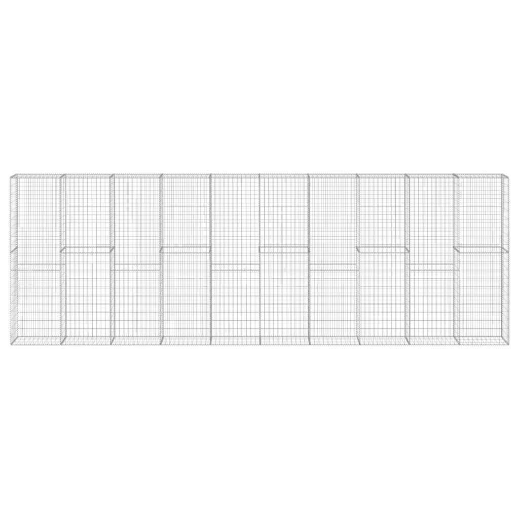 Gabionski zid s poklopcima od pocinčanog čelika 600x30x200 cm