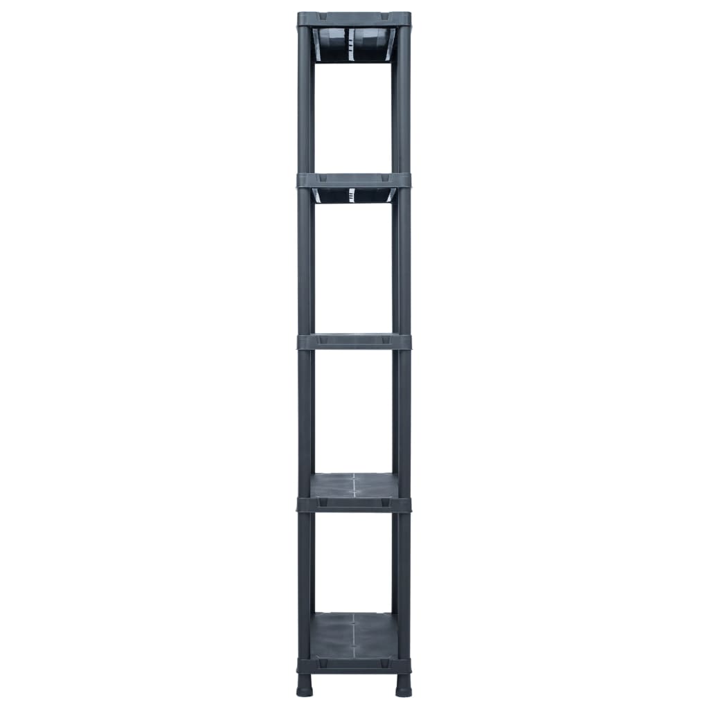Stalci za pohranu 2 kom crni 125 kg 60 x 30 x 180 cm plastični