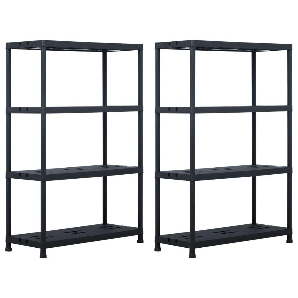 Stalci za pohranu 2 kom crni 220 kg 90 x 40 x 138 cm plastični