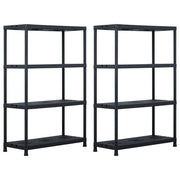 Stalci za pohranu 2 kom crni 220 kg 90 x 40 x 138 cm plastični