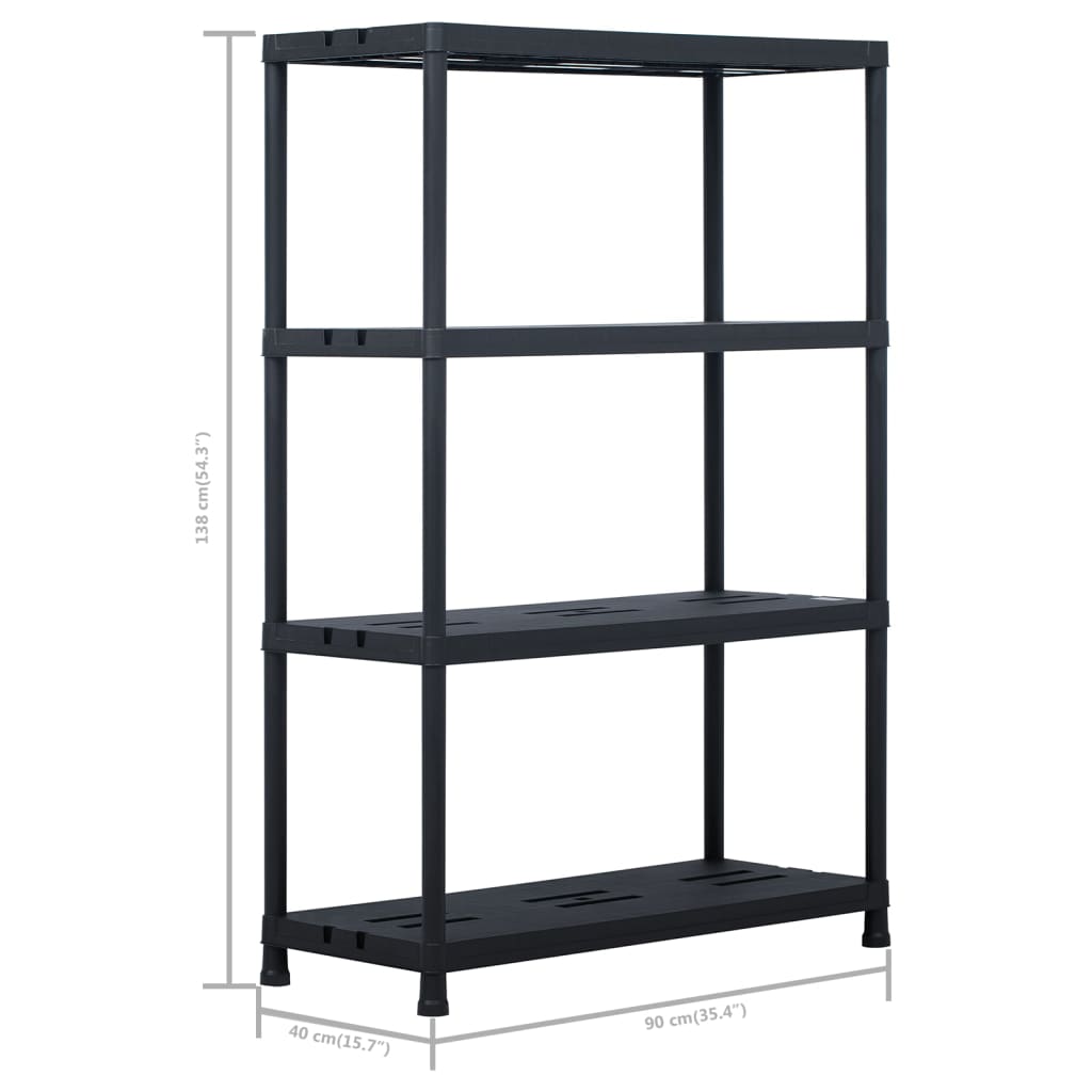 Stalci za pohranu 2 kom crni 220 kg 90 x 40 x 138 cm plastični