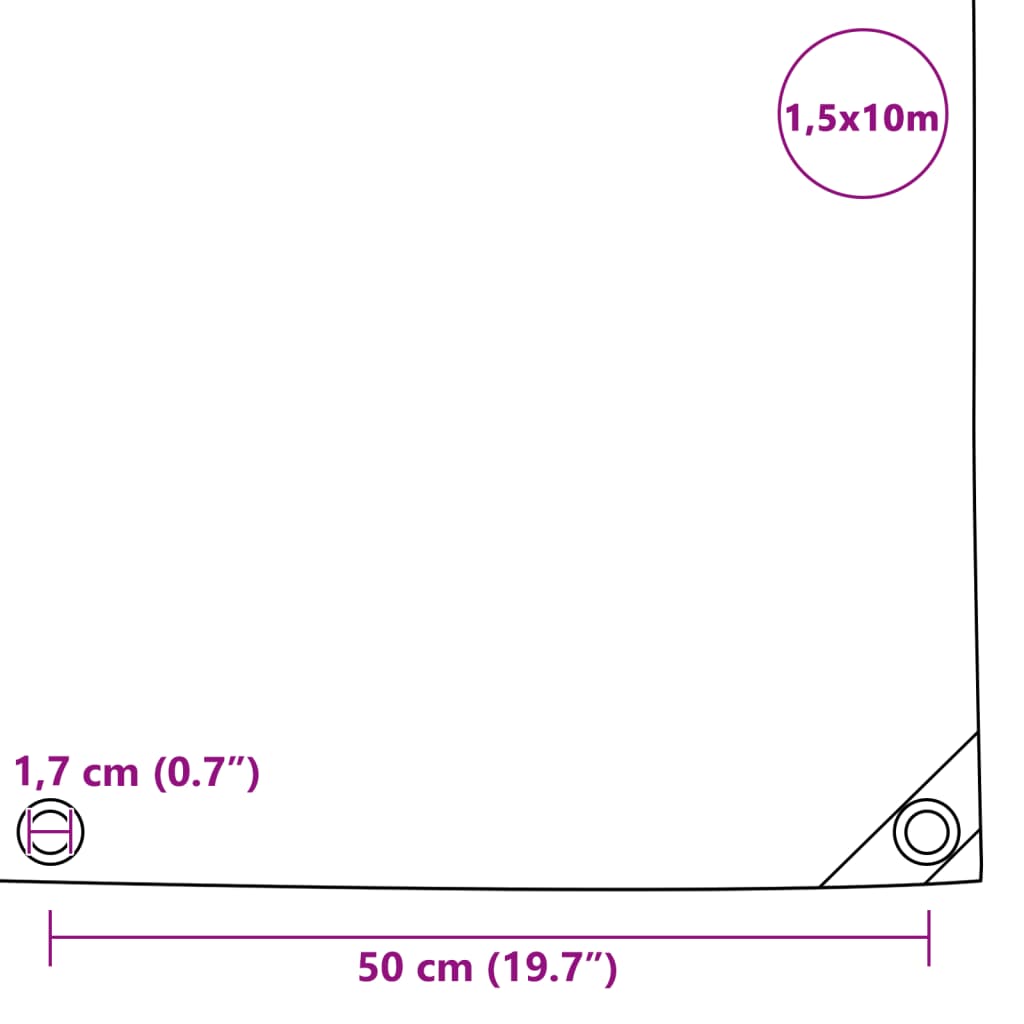 Cerada 650 g/m² 1,5 x 10 m zelena