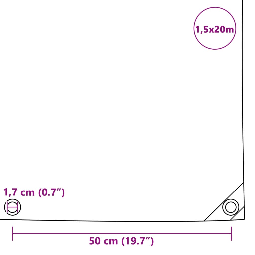 Cerada 650 g/m² 1,5 x 20 m zelena