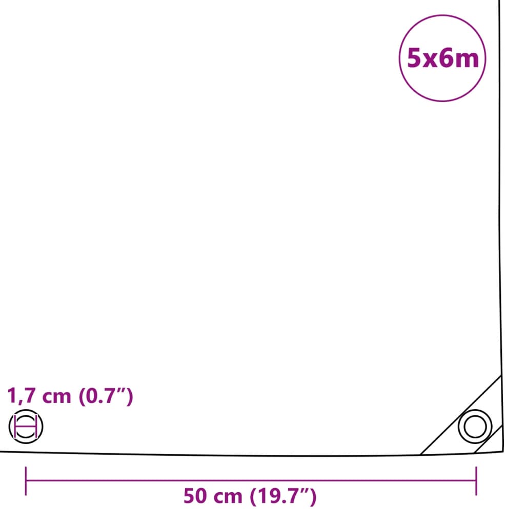Cerada 650 g/m² 5 x 6 m zelena