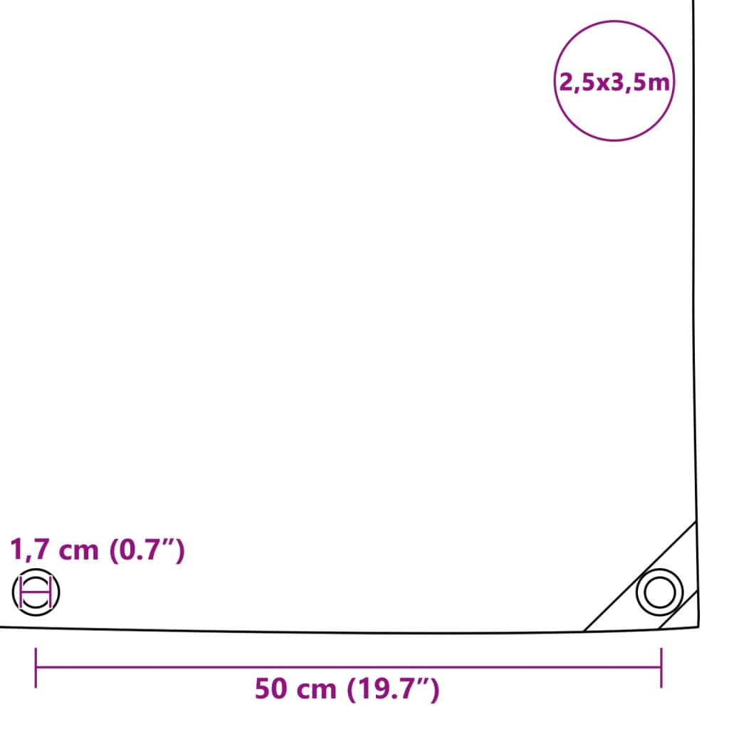 Cerada 650 g/m² 2,5 x 3,5 m bijela