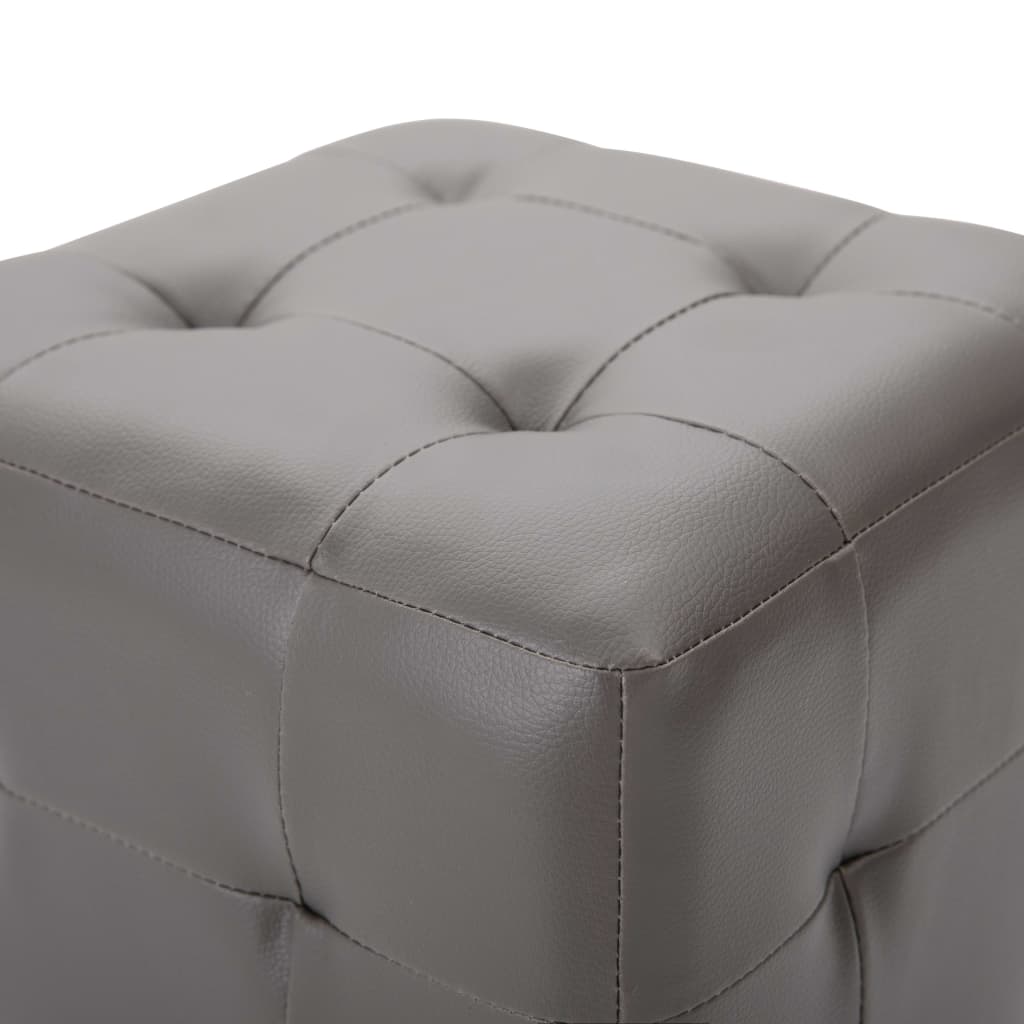 Noćni ormarići od umjetne kože 2 kom sivi 30 x 30 x 30 cm