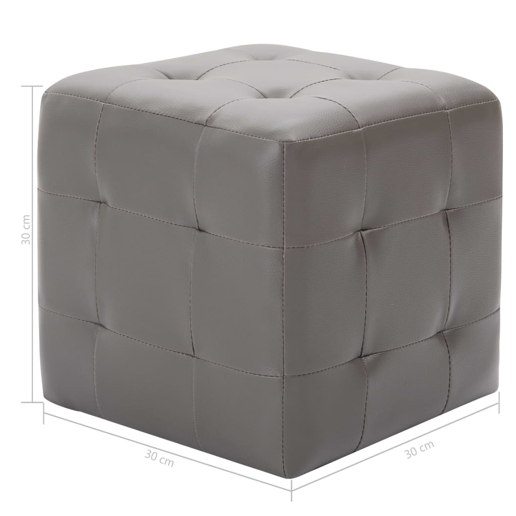 Noćni ormarići od umjetne kože 2 kom sivi 30 x 30 x 30 cm