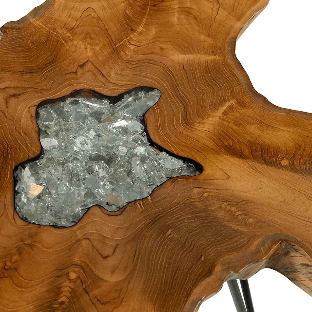 Stolić za kavu 70 x 45 cm od tikovine i poliesterske smole
