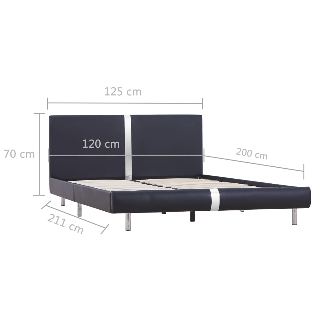 Okvir za krevet od umjetne kože crni 120 x 200 cm