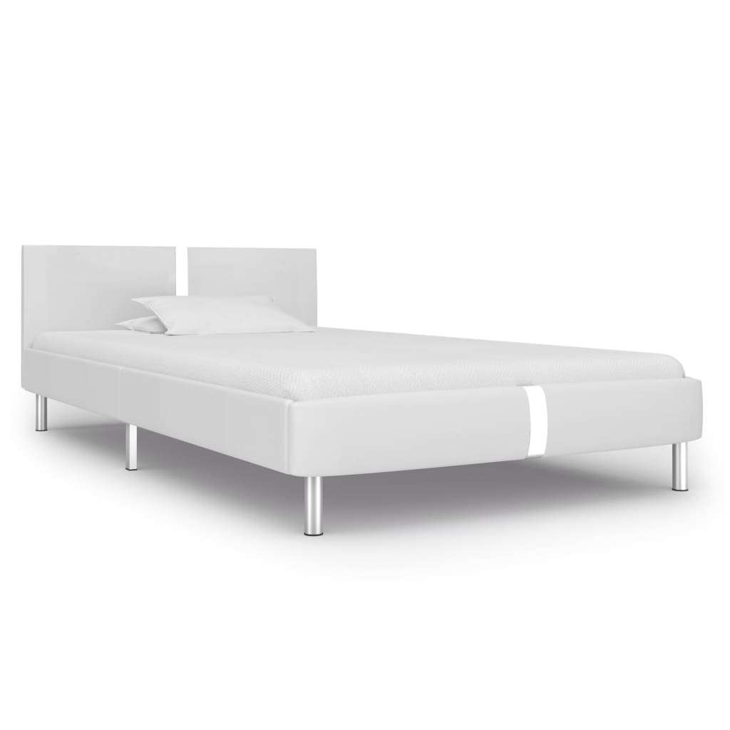 Okvir za krevet od umjetne kože bijeli 90 x 200 cm