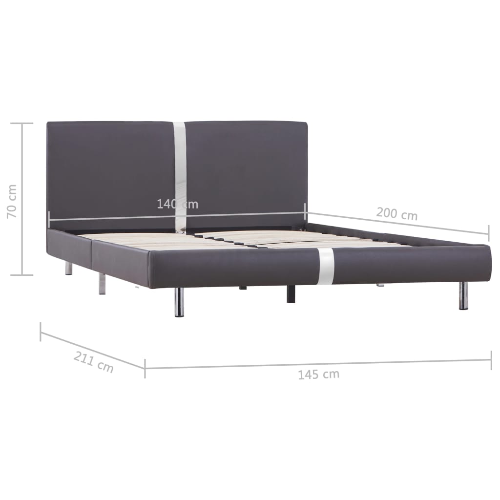 Okvir za krevet od umjetne kože sivi 140 x 200 cm